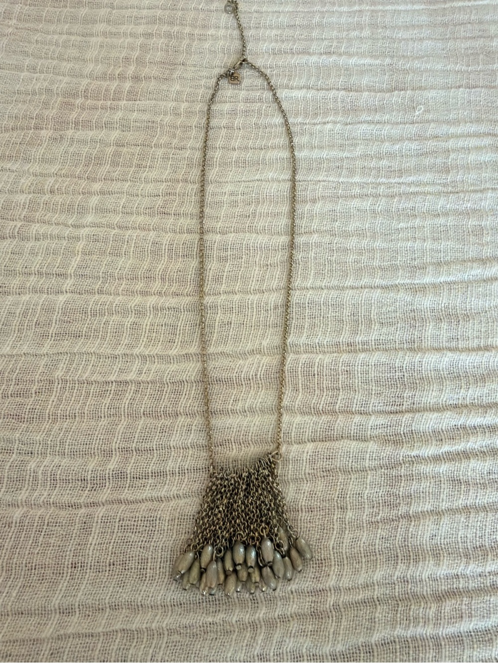 Banana Republic Silver-Tone Multi-Chain Fringe Statement Necklace